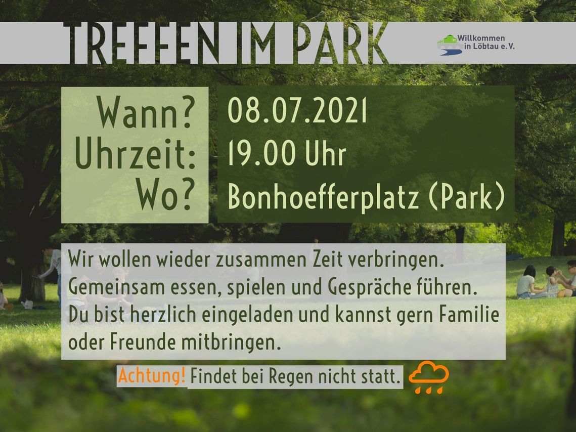 Treffen im Park am 8. Juli