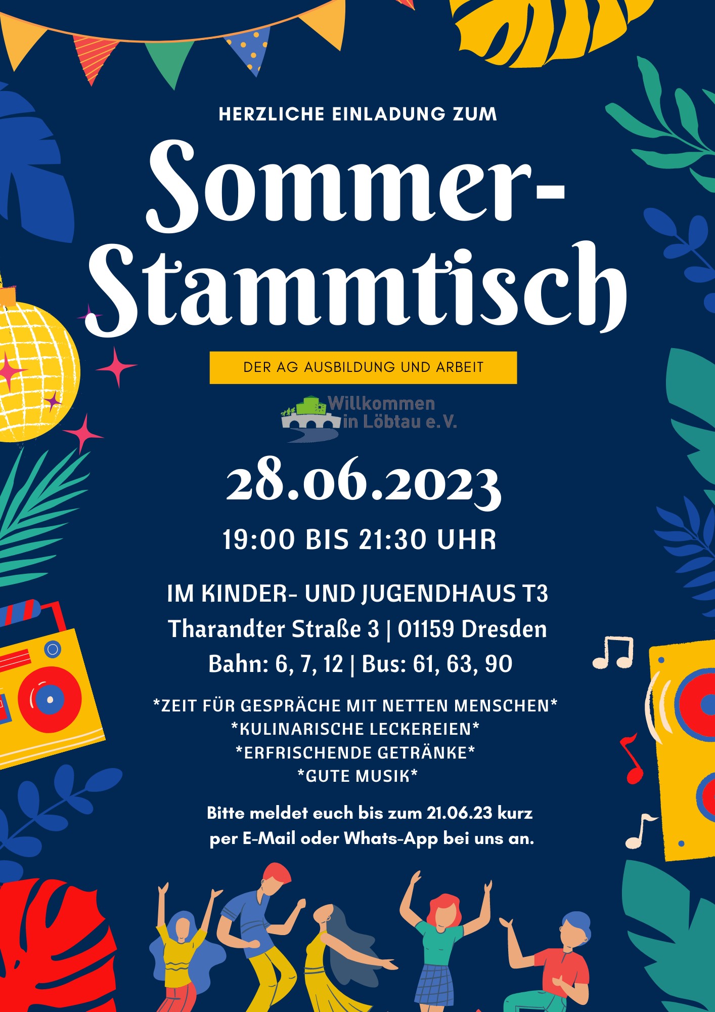 Sommerstammtisch „Ausbildung und Arbeit für Geflüchtete“ 28.06.2023