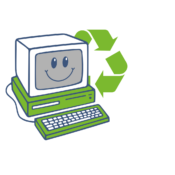 Ein alter Computer wird recycelt