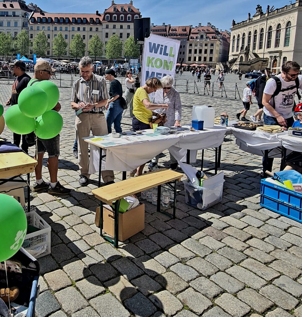 Information über gelungenes Ankommen auf dem Neumarkt