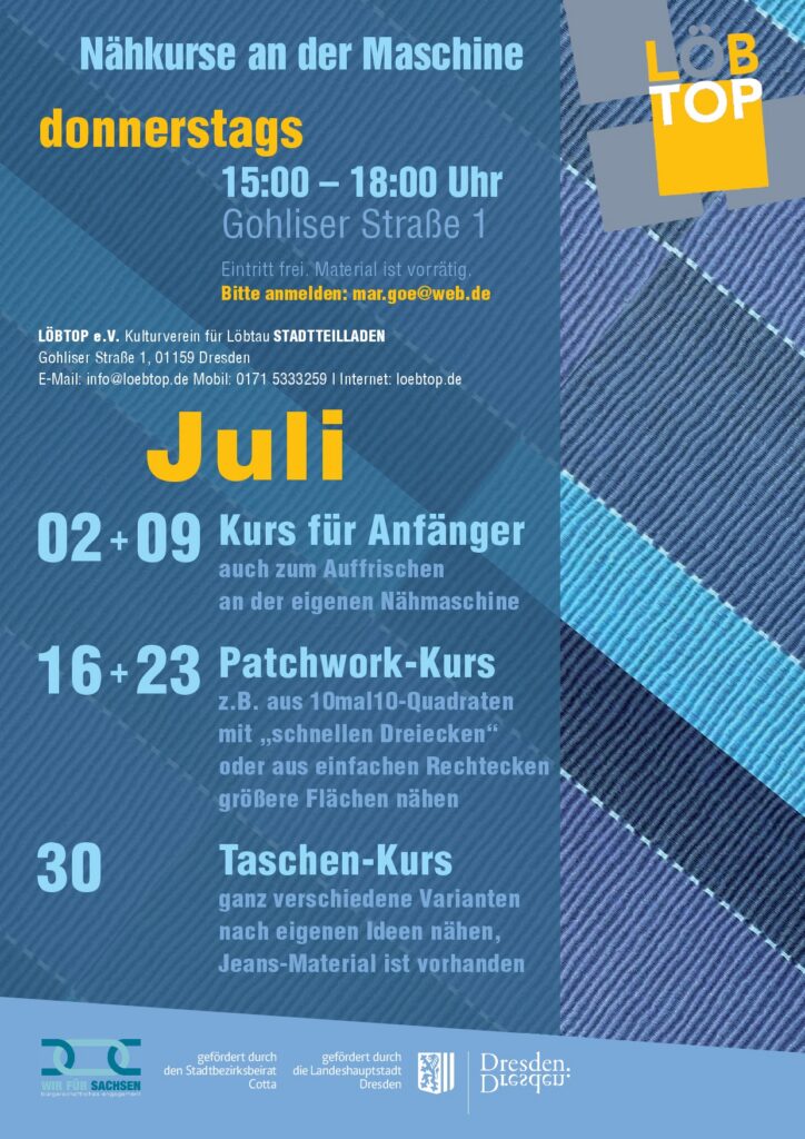 Nähkurse im Sommer
